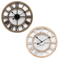 Horloge murale en bois blanc ou noir de 60 cm - DCasa - 1 unité