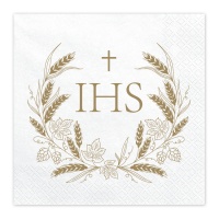 Serviettes de Communion IHS de 16,5 cm - 12 unités