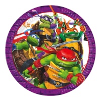 Assiettes Tortues Ninja violettes de 23 cm - 8 unités