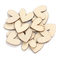 Figurines en bois en forme de coeur de 3 cm - 20 unités