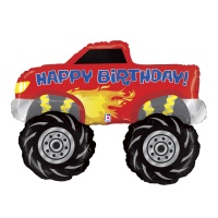 Ballon Monster Truck Joyeux Anniversaire de 1,02 m - Grabo