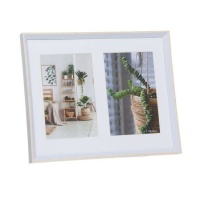 Cadre multifoto Blanc Naturel pour 2 photos de 10 x 15 cm - DCasa