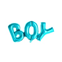 Ballon lettres Boy bleu turquoise de 67 x 29 cm - PartyDeco