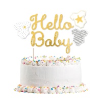 Topper pour gâteau Hello Baby - 1 unité