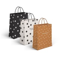 Sac cadeau de 14 x 11,5 x 6,7 cm avec pois et messages assortis - 1 unité