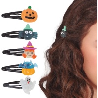 Épingles à cheveux avec motifs d'Halloween - 5 unités