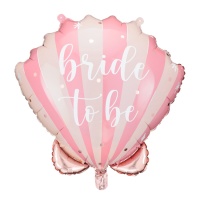 Ballon coquillage avec Bride to be de 52 x 50 cm - PartyDeco