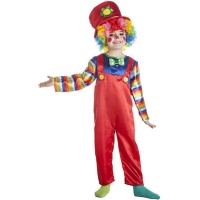 Déguisement de clown rouge avec chapeau pour enfant