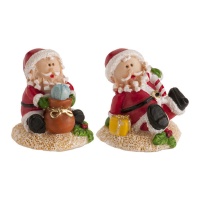 Figurines pour galette des rois de Père Noël assis de 3 à 3,5 cm - Dekora - 50 unités