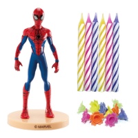 Ensemble pour gâteaux avec figurine de Spiderman et bougies - Dekora