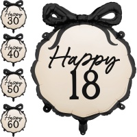 Ballon élégant pour anniversaire de 53 x 47 cm - 1 unité