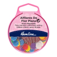 Épingles tête fleur plate de 54 x 0,58 mm - Hemline - 60 unités