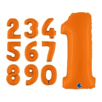 Ballon chiffre orange mate de 71 cm - Grabo - 1 unité