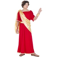 Costume de César romain rouge et doré pour homme