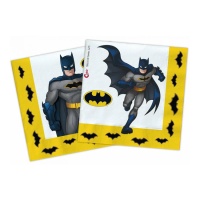 Serviettes Batman compostables de 16,5 x 16,5 cm - 20 unités