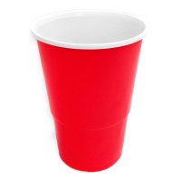 Gobelets en plastique rouge de 350 ml - 10 unités