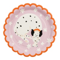 Assiettes de Chien Dalmatien de 18 cm - 6 unités