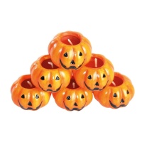 Pack de bougies citrouille Halloween de 4 cm - 6 unités