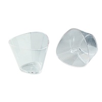 Verres en plastique transparent triangulaires 4,7 x 8,5 x 6,5 cm - Dekora - 100 unités