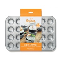 Moule à mini-muffins en acier de 38,5 x 26 cm - Decora - 24 cavités