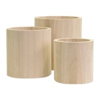 Pots en bois pour décorer - 3 unités