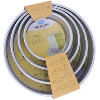 Moule rond en aluminium de 30,5, 25,4, 20,3 et 15,2 x 5,1 cm - PME - 4 pièces