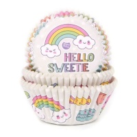 Capsules pour cupcakes avec message arc-en-ciel - House of Marie - 50 unités