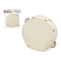 Tambourin de 14 cm en bois et cuir