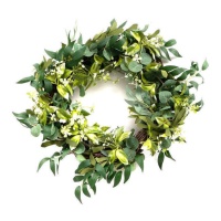 Couronne décorative pour bougie verte de 35 cm