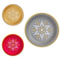 Assiettes étoiles de Noël de 23 cm - 6 unités