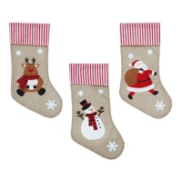 Chaussette de Noël avec motifs assortis de 50 cm - 1 unité