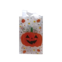 Sac transparent avec des citrouilles Halloween de 14 x 9 x 20 cm - 6 unités