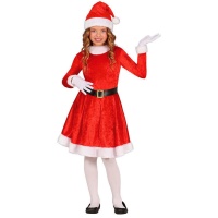 Costume de Mère Noël avec ceinture pour fille