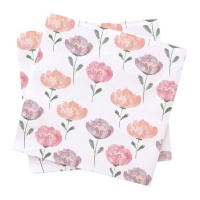 Serviettes à tulipes de 16,5 cm - 20 unités