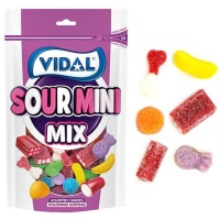 Sac de mini bonbons gélifiés acides - Sour mini mix - Vidal - 180 g