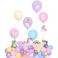 Kit de ballons avec supports de Licorne Fantastique - 42 unités