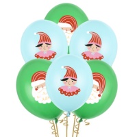 Ballons en latex de Noël Candy land de 30 cm - PartyDeco - 50 unités