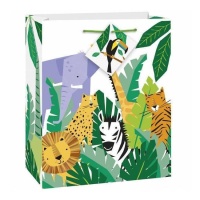 Sac cadeau de 23 x 17,8 x 10,5 cm avec Animaux de safari - 1 unité