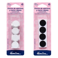 Velcro auto-adhésif en disques de 2 cm - Hemline - 8 paires