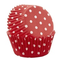 Capsules pour cupcakes rouges à pois blancs de 5 cm - Wilton - 75 unités