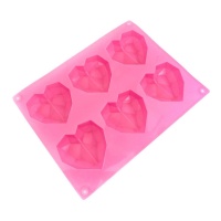 Moule Diamond Hearts en silicone de 22 x 17 cm - Happy Sprinkles