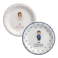 Plats de Communion pour fille ou garçon de 18 cm - 8 unités