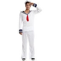 Costume de marinier naval avec noeud rouge pour homme