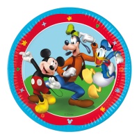 Assiettes de Mickey Mouse bleu de 23 cm - 8 unités