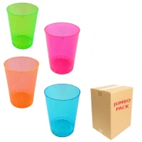 Gobelets en plastique néon assortis de 370 ml - 192 unités