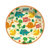 Assiettes Dino fête de 18 cm - 8 unités