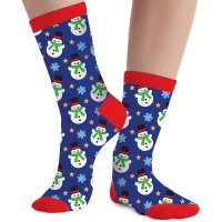 Chaussettes de bonhommes de neige de Noël - 1 paire