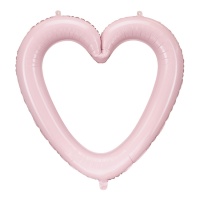 Ballon cadre coeur rose clair de 73 x 72 cm - PartyDeco