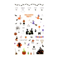 Autocollants d'Halloween formes et designs assortis - 1 feuille