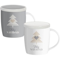 Tasse de 350 ml Joyeux Noël nordique avec filtre à thé - 1 unité